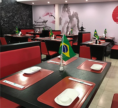 Ambiente do restaurante Shae Sushi em Foz do Iguaçu
